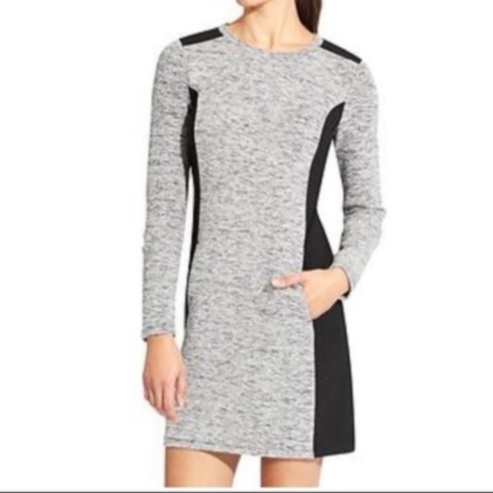 Athleta Cooldown Sweatshirt Dress in Gray Black Sz S